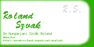 roland szvak business card