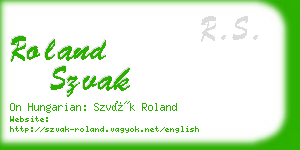 roland szvak business card